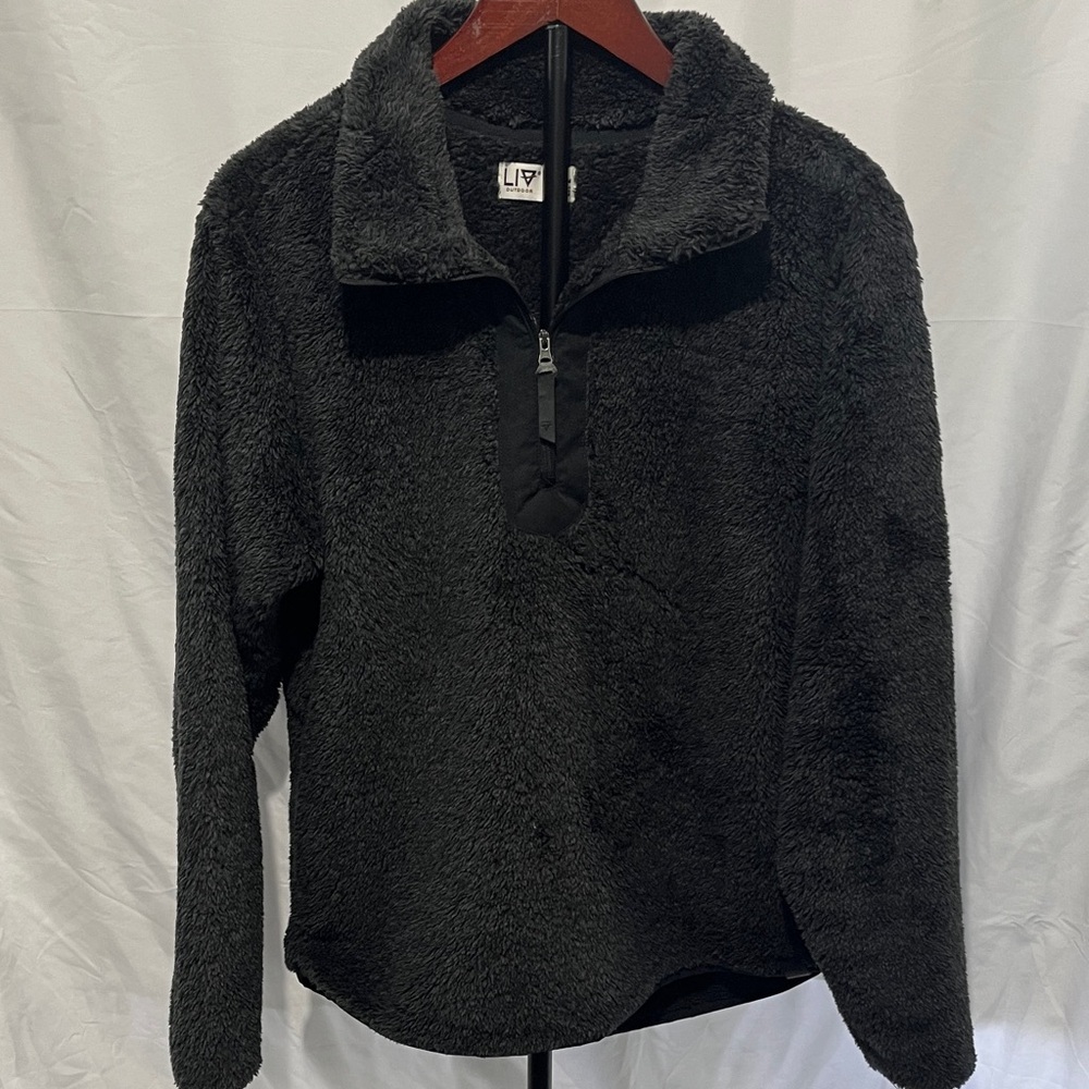 Liv Outdoor - Black Fuzzy Quarter-Zip Pullover